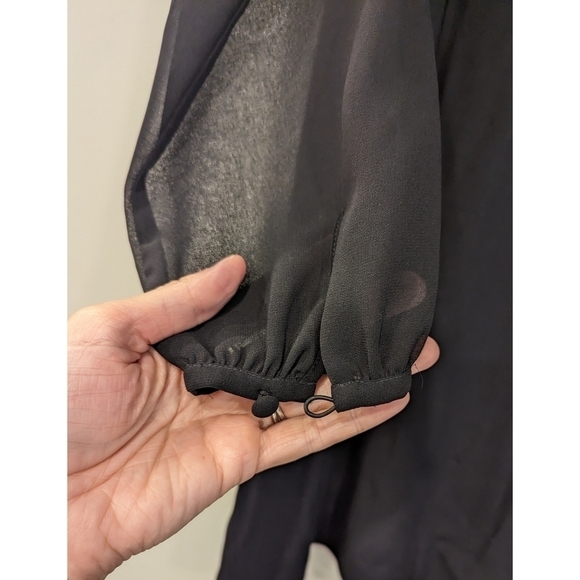 Boden Nerissa Black Sheer Sleeve Viscose Dress Size 6 Regular - Picture 3 of 7